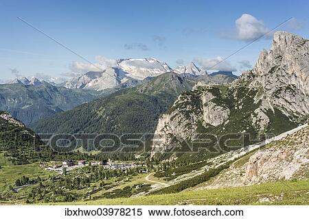 "Falzarego Pass with Sasso di Stria, Col di Lana at the back, World War I Memorial, the Marmolada massif behind, Cortina d'Ampezzo, Veneto, Italy, Europe" View Large Photo Image Stock Photography - "Falzarego Pass with Sasso di Stria, Col di Lana at the back, World War I Memorial, the Marmolada massif behind, Cortina d'Ampezzo, Veneto, Italy, Europe". Fotosearch