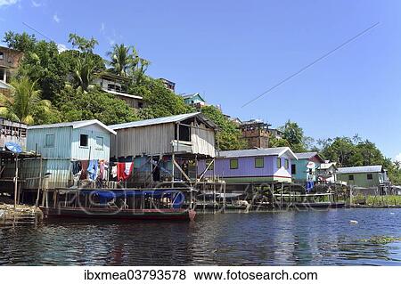 "Favela riverside slum in Amazonia, Tefe, department of Amazonas, Brazil, South America" View Large Photo Image Stock Photo - "Favela riverside slum in Amazonia, Tefe, department of Amazonas, Brazil, South America". Fotosearch