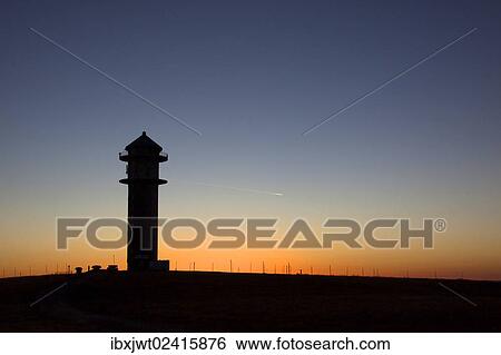 Stock Photograph - "Feldberg Tower at sunset on Seebuckgipfel Mountain, 1448 m, Black Forest, Baden-Wuerttemberg, Germany, Europe". Fotosearch