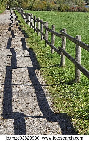 "Fence with a shadow along the promenade path, Buhl am Alpsee, Allgau, Bavaria, Germany, Europe" View Large Photo Image Stock Image - "Fence with a shadow along the promenade path, Buhl am Alpsee, Allgau, Bavaria, Germany, Europe". Fotosearch