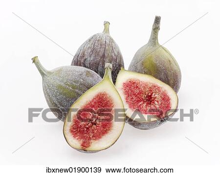 Stock Photo - "Figs, three whole and two halves". Fotosearch