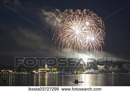 "Fireworks during the Hausherrenfest festival, couple on a floating island in Lake Constance at the front, Radolfzell, Baden-Wurttemberg, Germany, Europe" View Large Photo Image Stock Photo - "Fireworks during the Hausherrenfest festival, couple on a floating island in Lake Constance at the front, Radolfzell, Baden-Wurttemberg, Germany, Europe". Fotosearch