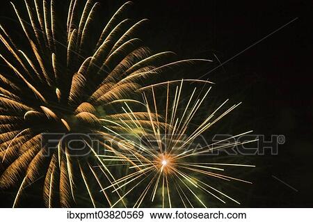 Stock Photo - "Fireworks, Laval, Quebec, Canada, North America". Fotosearch