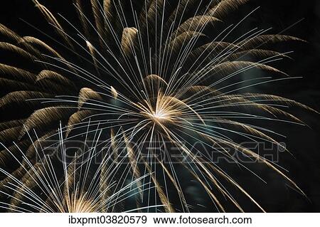 Stock Photo - "Fireworks, Laval, Quebec, Canada, North America". Fotosearch