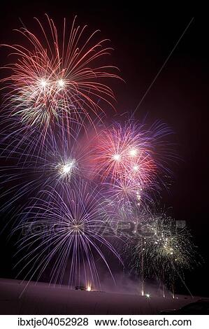 Stock Photo - "Fireworks, Saxony-Anhalt, Germany, Europe". Fotosearch