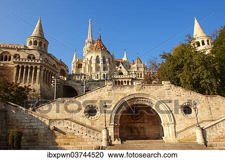 "Fishermans Bastion and the Our Lady or Matthias Cathedral or Matyas templom, Castle District, Budapest, Hungary, Europe" View Large Photo Image Stock Image - "Fishermans Bastion and the Our Lady or Matthias Cathedral or Matyas templom, Castle District, Budapest, Hungary, Europe". Fotosearch