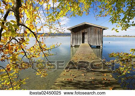 "Fisherman's hut in autumn at Kochelsee Lake, Bavaria, Germany, Europe, PublicGround, Europe" View Large Photo Image Stock Photography - "Fisherman's hut in autumn at Kochelsee Lake, Bavaria, Germany, Europe, PublicGround, Europe". Fotosearch
