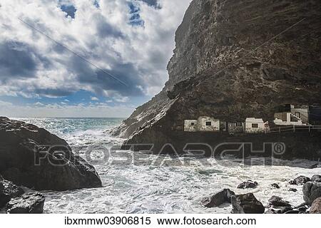 "Fishermen's houses in the smugglers cove at Tijarafe, La Palma, Canary Islands, Spain, Europe" View Large Photo Image Stock Photography - "Fishermen's houses in the smugglers cove at Tijarafe, La Palma, Canary Islands, Spain, Europe". Fotosearch