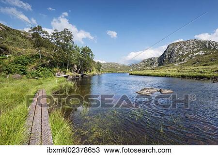 "Fishing boardwalk at the Laxford river, Sutherland, Scotland, United Kingdom, Europe" View Large Photo Image Stock Image - "Fishing boardwalk at the Laxford river, Sutherland, Scotland, United Kingdom, Europe". Fotosearch