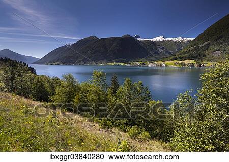 "Fjaerland with the Jostefonni Glacier, Fjaerlandsfjord, Sogndal valley, Sogn og Fjordane, Norway, Europe" View Large Photo Image Stock Image - "Fjaerland with the Jostefonni Glacier, Fjaerlandsfjord, Sogndal valley, Sogn og Fjordane, Norway, Europe". Fotosearch