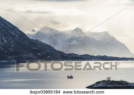 "Fjord in winter, Austnesfjorden fjord, Vagan, Lofoten, Norway, Europe" View Large Photo Image Picture - "Fjord in winter, Austnesfjorden fjord, Vagan, Lofoten, Norway, Europe". Fotosearch