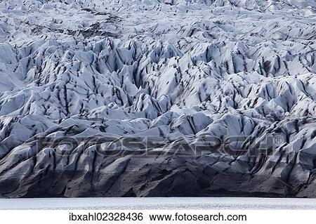 Stock Photograph - "Flaajoekull, glacier tongue, East Iceland, Iceland, Europe". Fotosearch