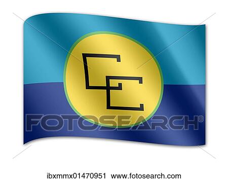 Flag Caribbean Community View Large Photo Image Stock Image - Flag Caribbean Community. Fotosearch