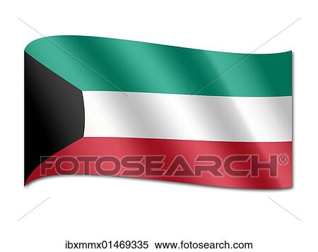 Flag of Kuwait View Large Photo Image Stock Photography - Flag of Kuwait. Fotosearch