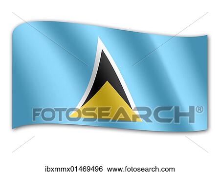 Stock Photograph - Flag of Saint Lucia. Fotosearch