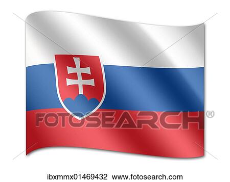 Stock Image - Flag of Slovakia. Fotosearch