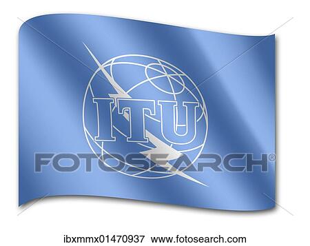 Stock Photo - "Flag of the International Telecommunication Union, ITU". Fotosearch
