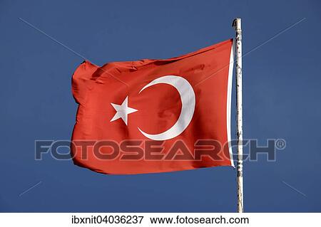 Flag of the Republic of Turkey View Large Photo Image Stock Photo - Flag of the Republic of Turkey. Fotosearch