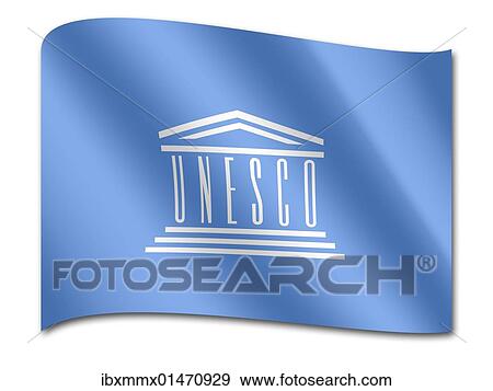 Stock Photo - "Flag of the United Nations Educational, Scientific and Cultural Organization, UNESCO". Fotosearch