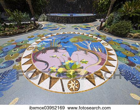 "Floor mosaic, Plaza La Glorieta, designed by Luis Morera, Las Manchas, La Palma, Canary Islands, Spain, Europe" View Large Photo Image Stock Photo - "Floor mosaic, Plaza La Glorieta, designed by Luis Morera, Las Manchas, La Palma, Canary Islands, Spain, Europe". Fotosearch