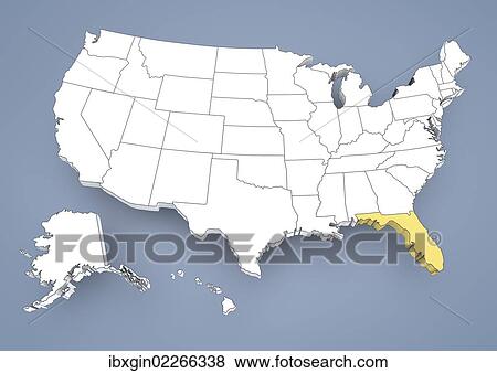 "Florida, FL, highlighted on a contour map of USA, United States of America, 3D illustration" View Large Photo Image Stock Photo - "Florida, FL, highlighted on a contour map of USA, United States of America, 3D illustration". Fotosearch