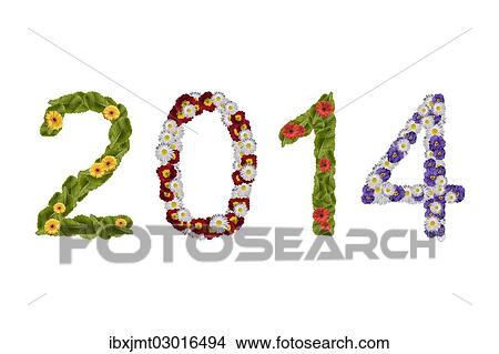 Flowers arranged to show the year 2014 View Large Photo Image Picture - Flowers arranged to show the year 2014. Fotosearch