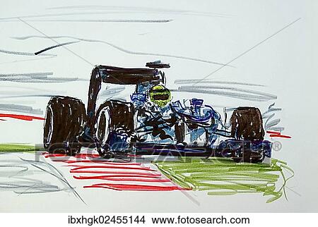Picture - "Formula 1 racing car, illustration, Gerhard Kraus, Kriftel, Germany, Europe". Fotosearch