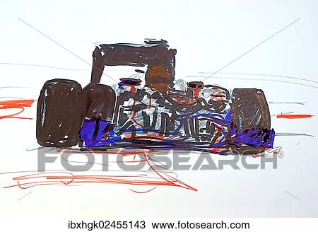 Stock Image - "Formula 1 racing cars, illustration, Gerhard Kraus, Kriftel, Germany, Europe". Fotosearch