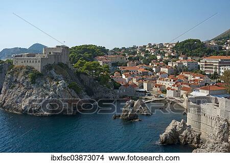"Fort Lovrijenac or St. Lawrence Fortress, historic centre, Dubrovnik, Dalmatia, Croatia, Europe" View Large Photo Image Picture - "Fort Lovrijenac or St. Lawrence Fortress, historic centre, Dubrovnik, Dalmatia, Croatia, Europe". Fotosearch