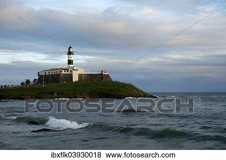 Stock Photo - "Forte de Santo Antonio da Barra, defensive fortification, with the Farol da Barra lighthouse, Salvador also Salvador da Bahia, Bahia, Brazil, South America". Fotosearch