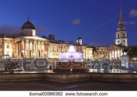 "Fountain in front of the National Gallery and Church of St Martin-in-the-Fields, Trafalgar Square, London, England, United Kingdom, Europe" View Large Photo Image Stock Image - "Fountain in front of the National Gallery and Church of St Martin-in-the-Fields, Trafalgar Square, London, England, United Kingdom, Europe". Fotosearch