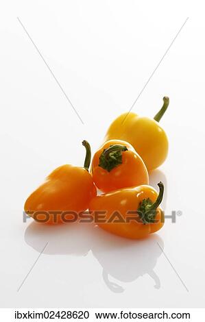 "Four yellow-orange sweet peppers (Capsicum), bell peppers" View Large Photo Image Stock Image - "Four yellow-orange sweet peppers (Capsicum), bell peppers". Fotosearch