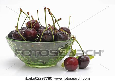 Fresh cherries in a glass bowl View Large Photo Image Stock Image - Fresh cherries in a glass bowl. Fotosearch
