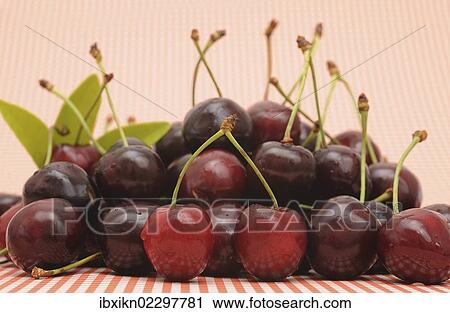 Stock Image - Fresh cherries. Fotosearch