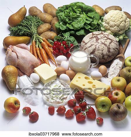 "Fresh food, fruit, vegetables, bread, dairy products, eggs, poultry, Germany, Europe" View Large Photo Image Stock Photo - "Fresh food, fruit, vegetables, bread, dairy products, eggs, poultry, Germany, Europe". Fotosearch