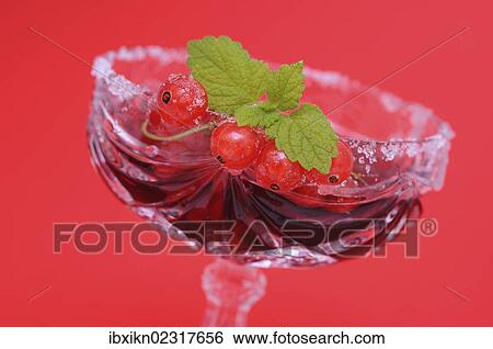 "Fresh red currants in a lead crystal glass, with a sugar rim" View Large Photo Image Stock Photograph - "Fresh red currants in a lead crystal glass, with a sugar rim". Fotosearch