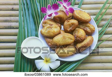 Stock Photo - "Fried bananas with honey, Thailand, Asia". Fotosearch