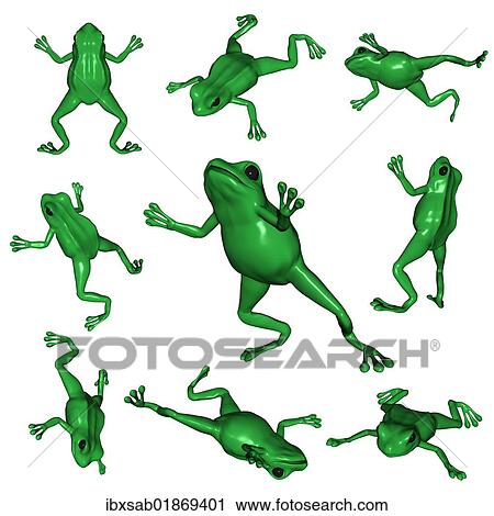 "Frogs viewed from different angles, 3D illustration" View Large Photo Image Stock Image - "Frogs viewed from different angles, 3D illustration". Fotosearch