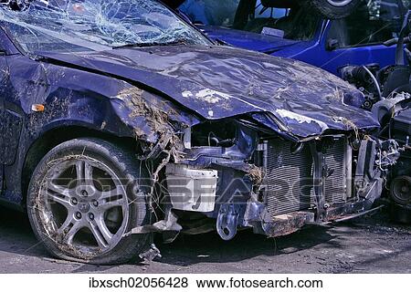 Front of a car involved in an accident View Large Photo Image Stock Photo - Front of a car involved in an accident. Fotosearch