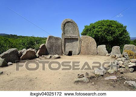 "Front with portal rock, Giants' grave S? ÇÖEna? ÇÖe Thomes, bronze age, Bonnanaro culture, in Dorgali, Province of Nuoro, Sardinia, Italy, Europe" View Large Photo Image Stock Image - "Front with portal rock, Giants' grave S? ÇÖEna? ÇÖe Thomes, bronze age, Bonnanaro culture, in Dorgali, Province of Nuoro, Sardinia, Italy, Europe". Fotosearch