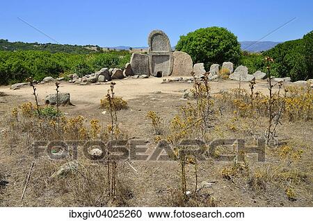 "Front with portal rock, Giants' grave S? ÇÖEna? ÇÖe Thomes, bronze age, Bonnanaro culture, in Dorgali, Province of Nuoro, Sardinia, Italy, Europe" View Large Photo Image Stock Image - "Front with portal rock, Giants' grave S? ÇÖEna? ÇÖe Thomes, bronze age, Bonnanaro culture, in Dorgali, Province of Nuoro, Sardinia, Italy, Europe". Fotosearch