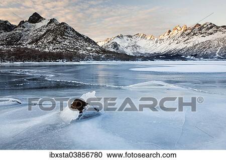 "Frozen fjord in winter, Lofoten, Norway, Europe" View Large Photo Image Stock Image - "Frozen fjord in winter, Lofoten, Norway, Europe". Fotosearch