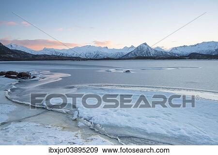 "Frozen Fjord, Vatnfjorden, Nordpollen, Vagan, Lofoten, Norway, Europe" View Large Photo Image Stock Photo - "Frozen Fjord, Vatnfjorden, Nordpollen, Vagan, Lofoten, Norway, Europe". Fotosearch