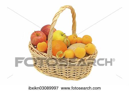 Stock Photo - Fruit basket with fresh fruit. Fotosearch
