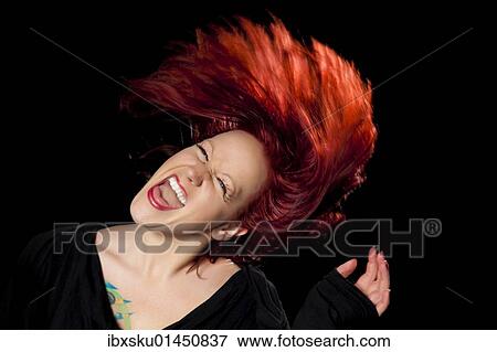 "Funky, red-haired woman" View Large Photo Image Stock Photo - "Funky, red-haired woman". Fotosearch