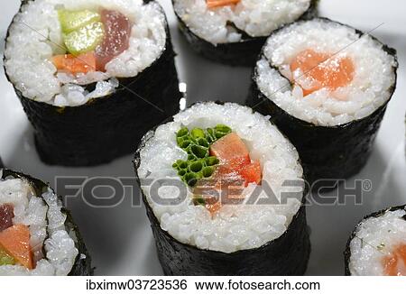 Futomaki and Temaki sushi View Large Photo Image Stock Photograph - Futomaki and Temaki sushi. Fotosearch