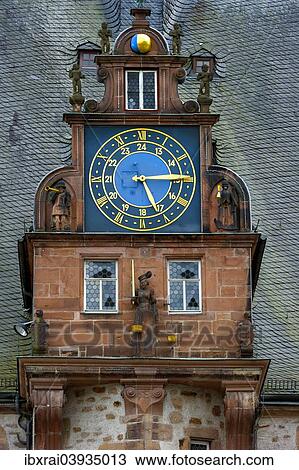 "Gabel with a clock, Renaissance Tower, historic Town Hall, market square, historic centre, Marburg, Hesse, Germany, Europe" View Large Photo Image Stock Image - "Gabel with a clock, Renaissance Tower, historic Town Hall, market square, historic centre, Marburg, Hesse, Germany, Europe". Fotosearch