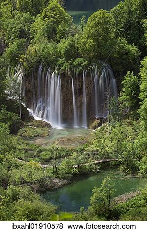 Stock Photo - "Galovac buk waterfall, Plitvice Lakes National Park, UNESCO World Heritage Site, Croatia, Europe". Fotosearch