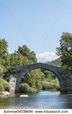 "Genoese Bridge Spin'a Cavallu, Rizzanese, Corsica, France, Europe" View Large Photo Image Picture - "Genoese Bridge Spin'a Cavallu, Rizzanese, Corsica, France, Europe". Fotosearch
