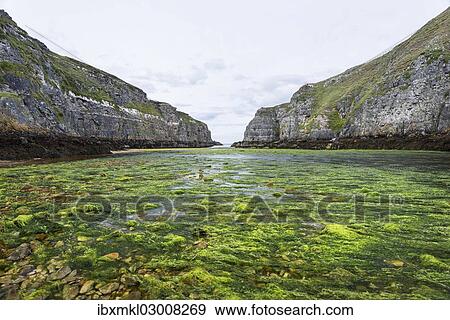 Stock Photo - "Geodha Smoo fjord, approaching flood, Durness, Sutherland County, Highland, Scotland, United Kingdom, Europe". Fotosearch